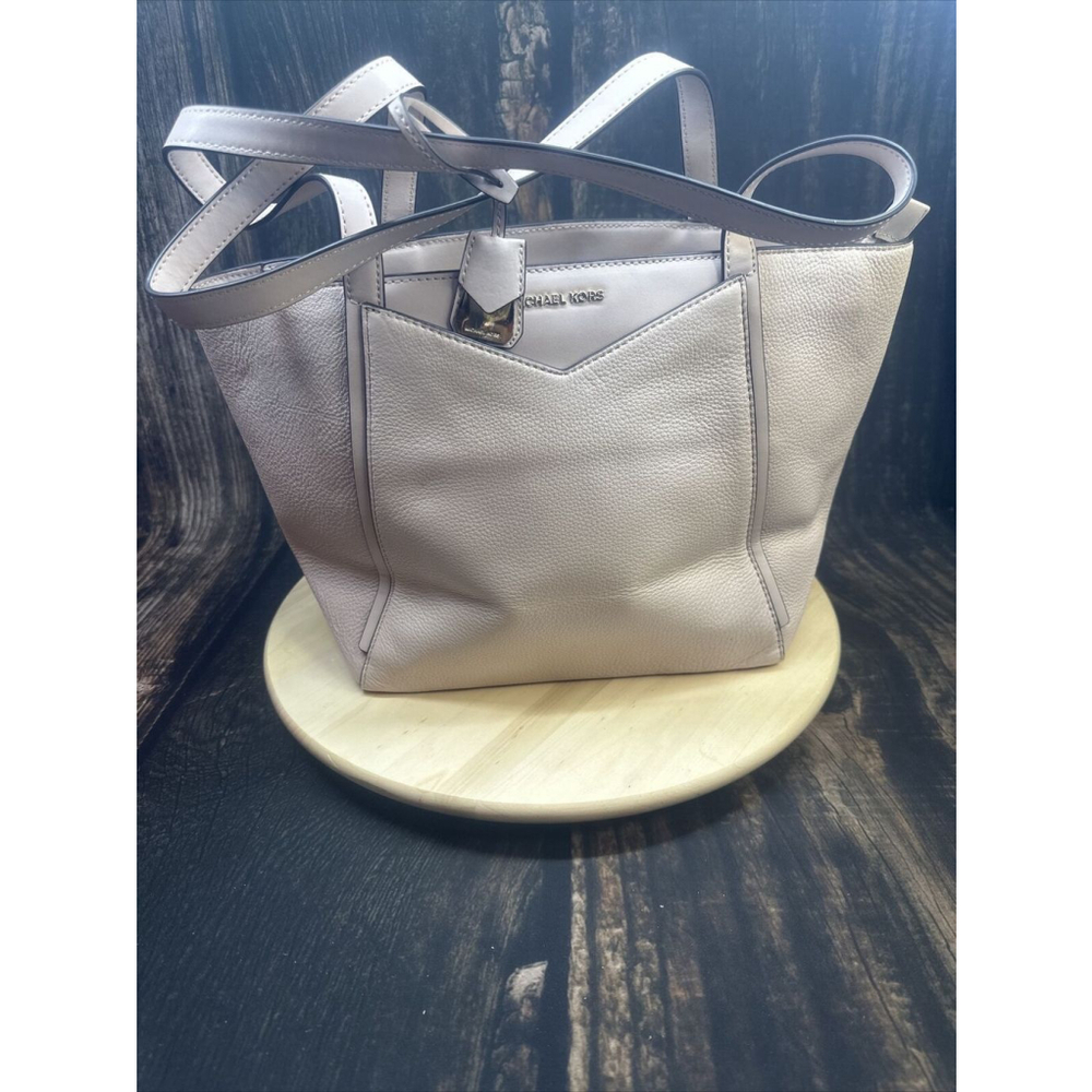 Michael Kors Whitney Pebbled Leather Zip Tote Soft Rose Gold Pink Shoulder